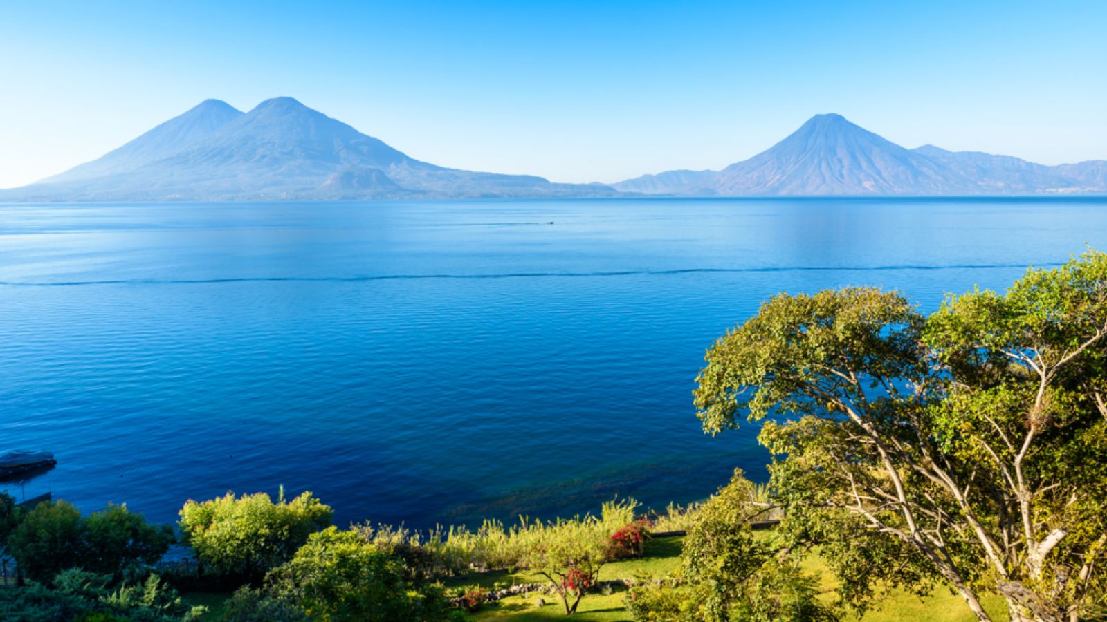 View from Lake Atitlan in the early morning